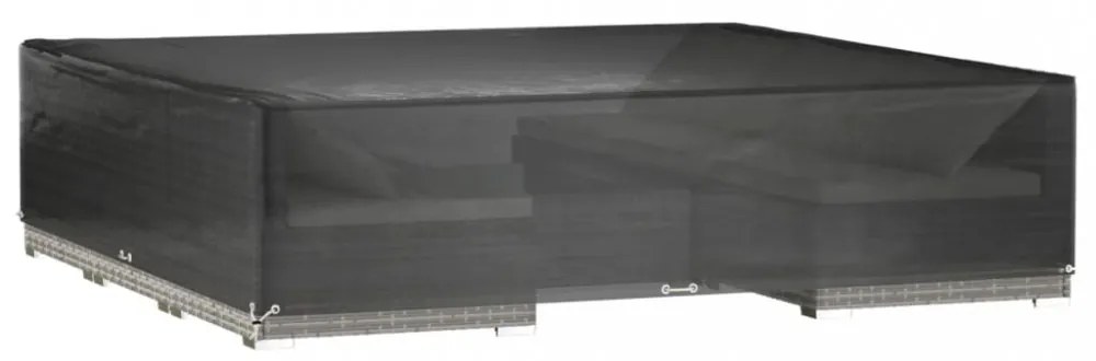 2 db négyzet alakú kerti bútorhuzat 16 fűzőlyukkal 240x240x55cm