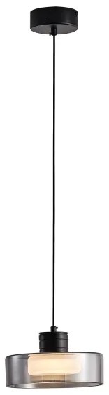 LED Csillár zsinóron LED/8W/230V 3000K fekete/füstös pr. 20 cm