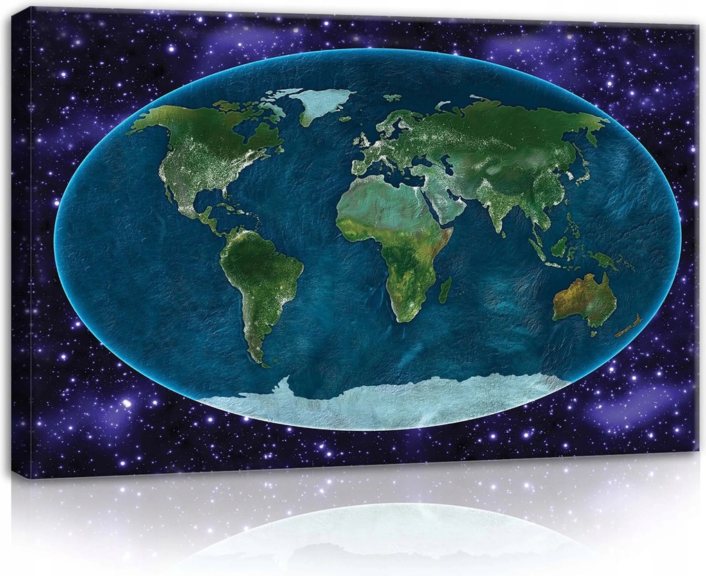 Vászonkép 60x40 Űrutazás Föld a csillagok ölelésében Ideális a nappaliba