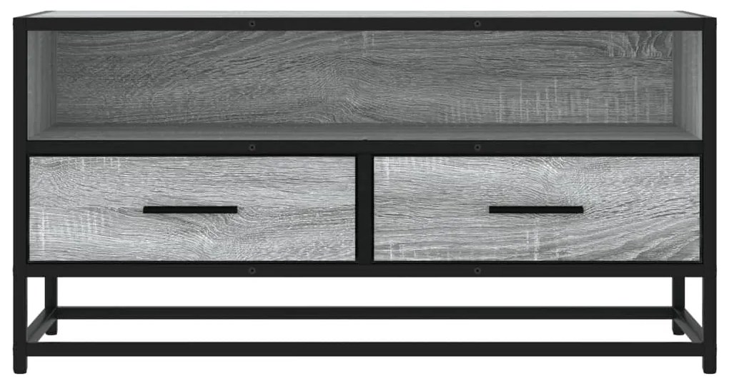 szürke sonoma színű szerelt fa és fém TV-szekrény 80x34,5x40 cm