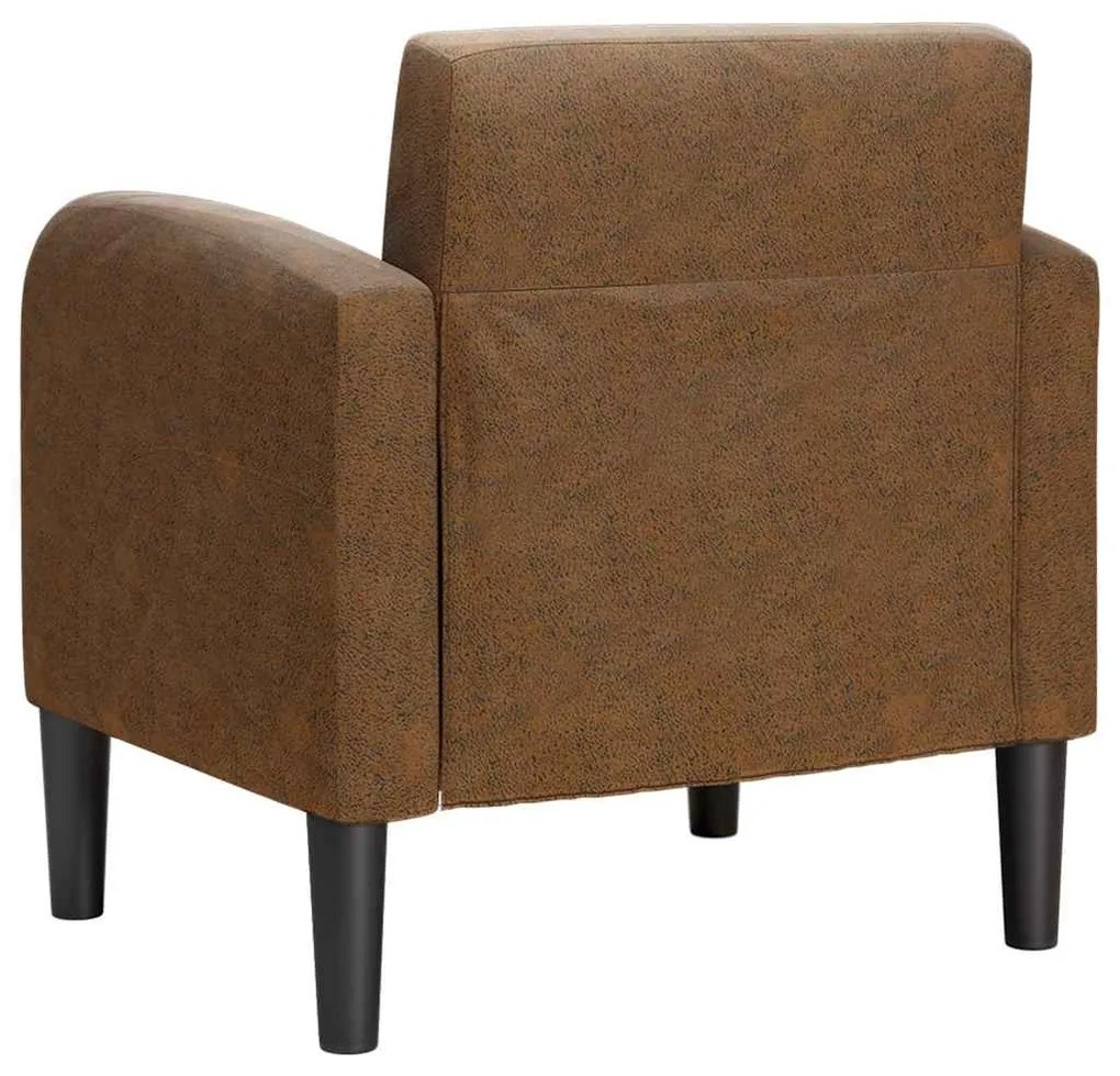 barna műbőr kanapé szék karfával 54 cm