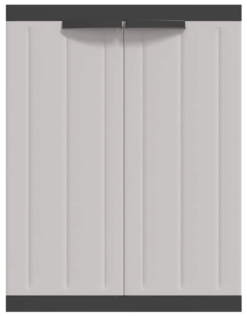 Szürke és fekete PP kültéri tárolószekrény 65 x 37 x 85 cm