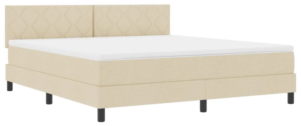 Box Spring Ágy Matraccal Krém 180x200 cm Szövet