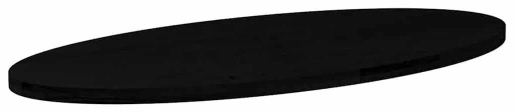 sötétbarna tömör akácfa ovális alakú asztallap 140 x 60 x 4 cm