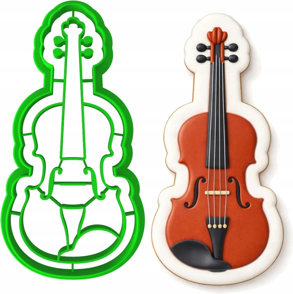 Mézeskalács lyukasztó Keksz Zene Hangszerek Hegedű 10cm