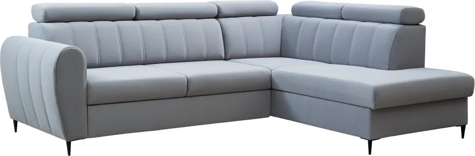 Kinyitható ülőgarnitúra, világosszürke, jobbos, KORIO L