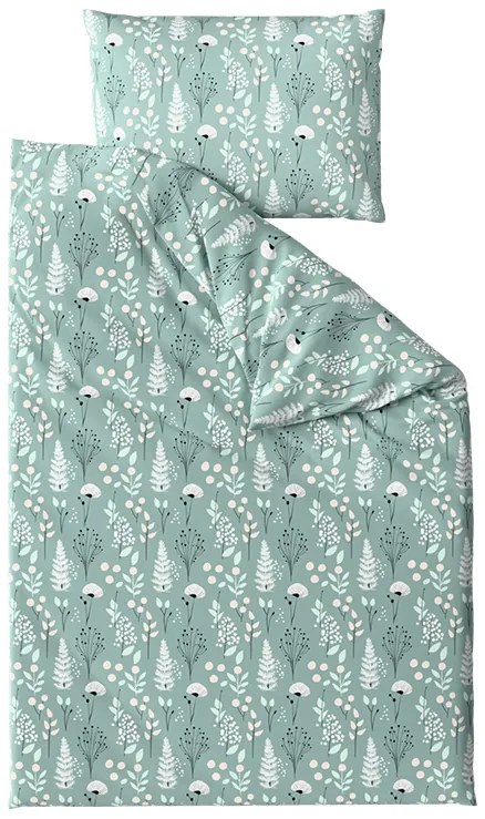 Pamut ágyneműhuzat WILD FLOWERS mentás hotel típusú zsebbel Ágyneműhuzat mérete: 70 x 90 cm | 140 x 200 cm