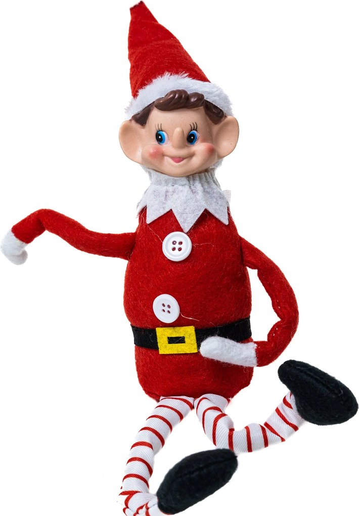 Elf manó textil figura hajlítható végtagokkal 35 cm Zöld gallér