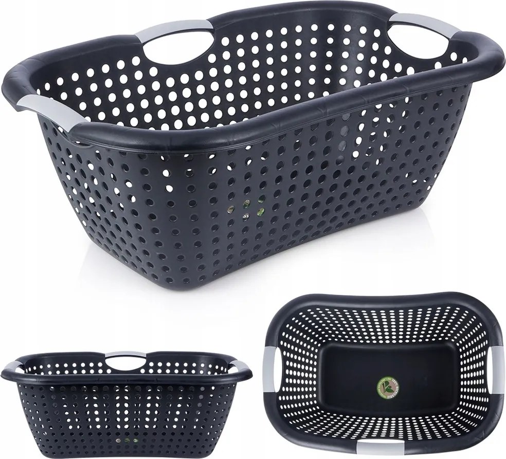 Mosókosár fürdőszobai tároló ruhaszállító kosár 26L