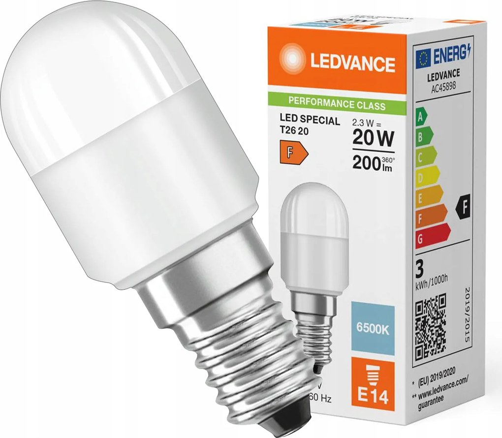 Led izzó Golyó E14 2.3W 20W 200lm 6500K Hideg 200° Ledvance