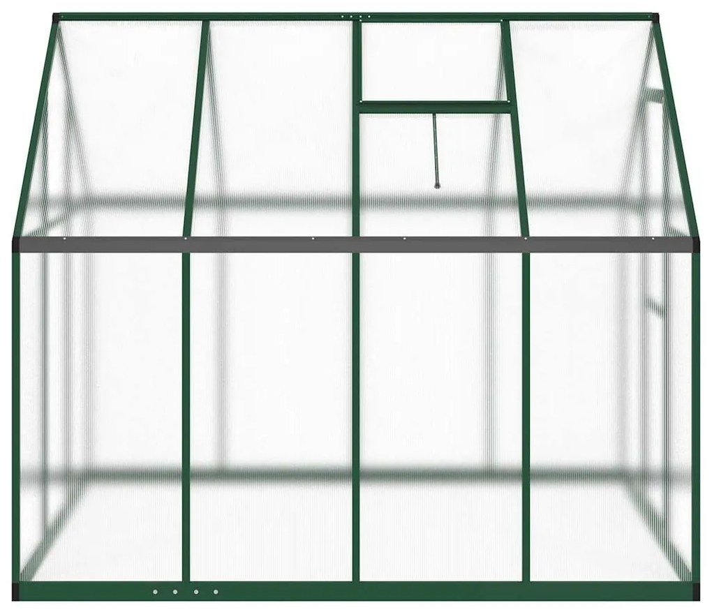 zöld alumínium melegház alapvázzal 224 x 169 x 195 cm