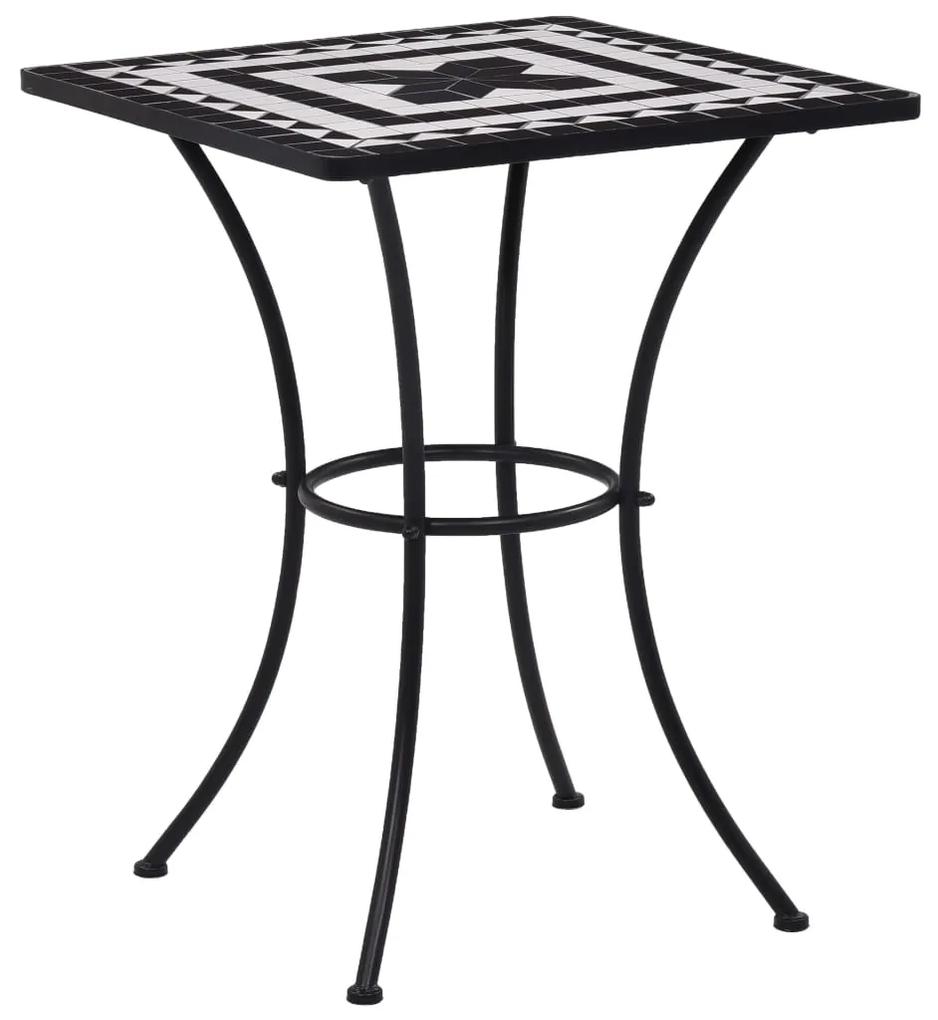vidaXL fekete és fehér kerámia mozaikos bisztróasztal 60 cm