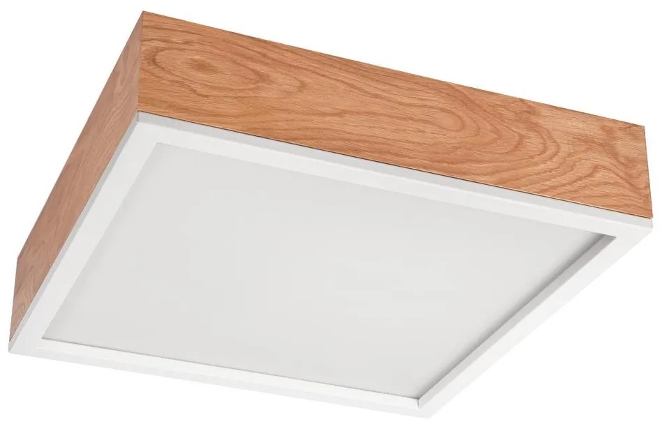 Mennyezeti lámpa OAK SQUARE 4xE27/15W/230V 39x39 cm tölgy/fehér