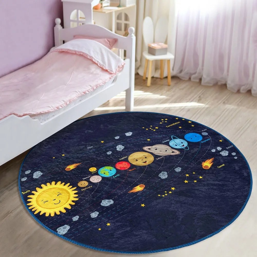 Sötétkék gyerek szőnyeg ø 80 cm Comfort – Mila Home