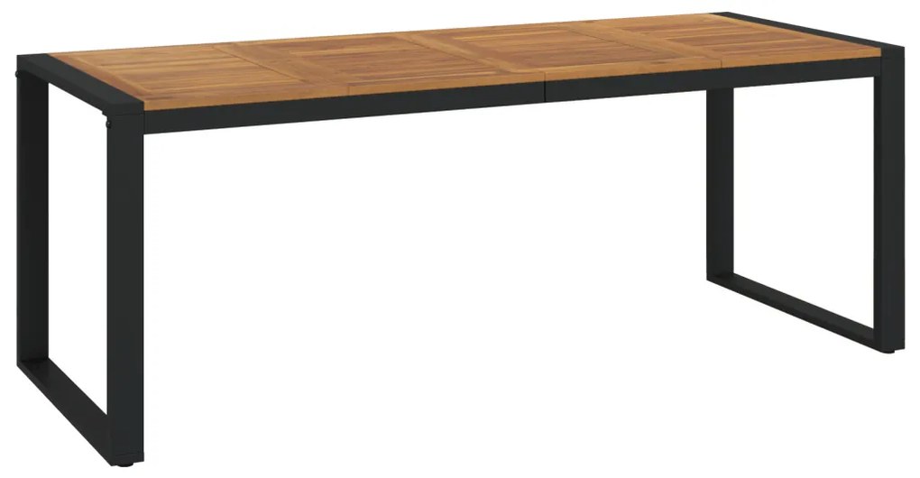 Kert étkező szett 9 pcs Szürke és Fa 200 x 80 x 75 cm