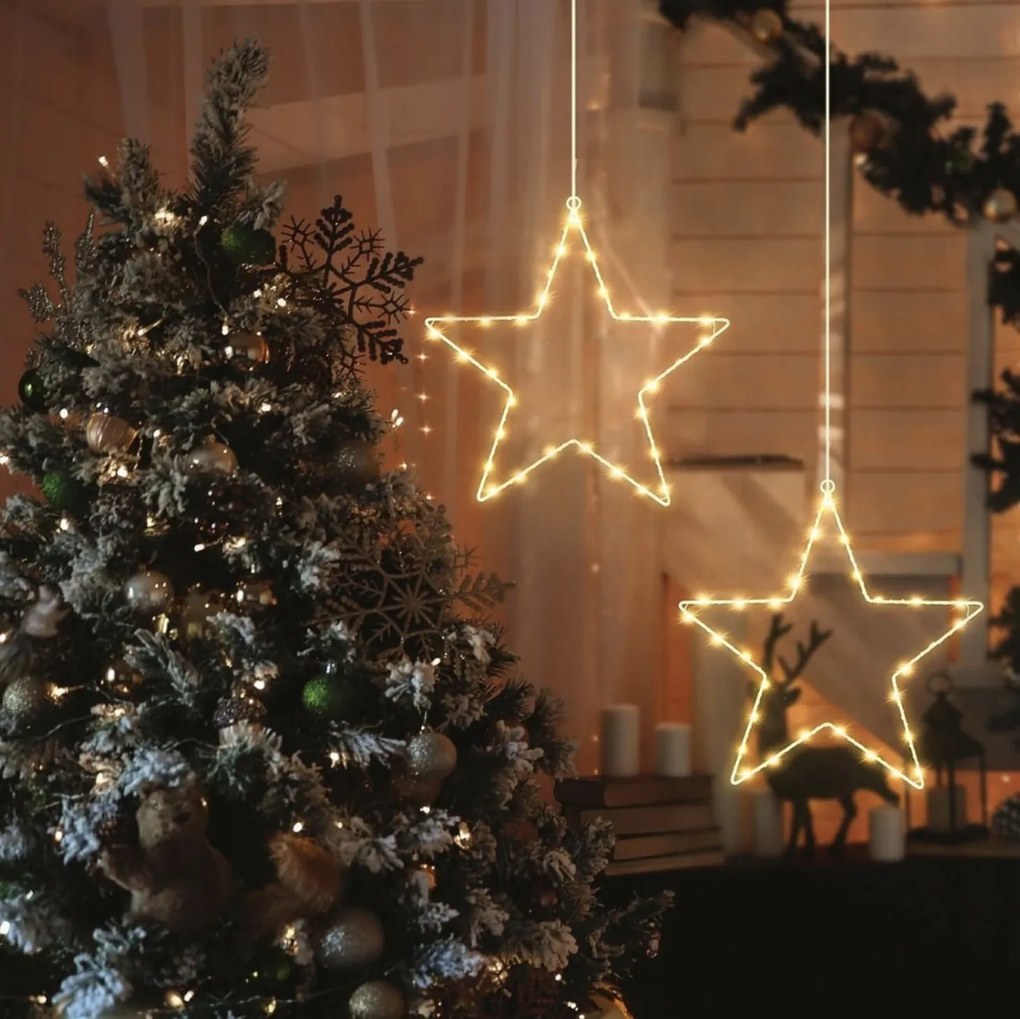 LED-es ablakdekoráció Csillag Világító Csillag 4 db 30 CM