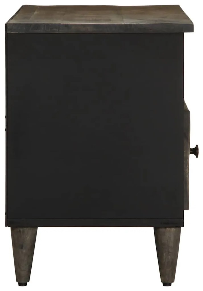 fekete tömör mangófa TV-szekrény 100 x 33 x 46 cm