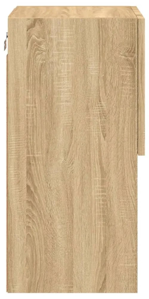 2 db sonoma tölgy színű TV-szekrény LED-lámpákkal 30,5x30x60 cm