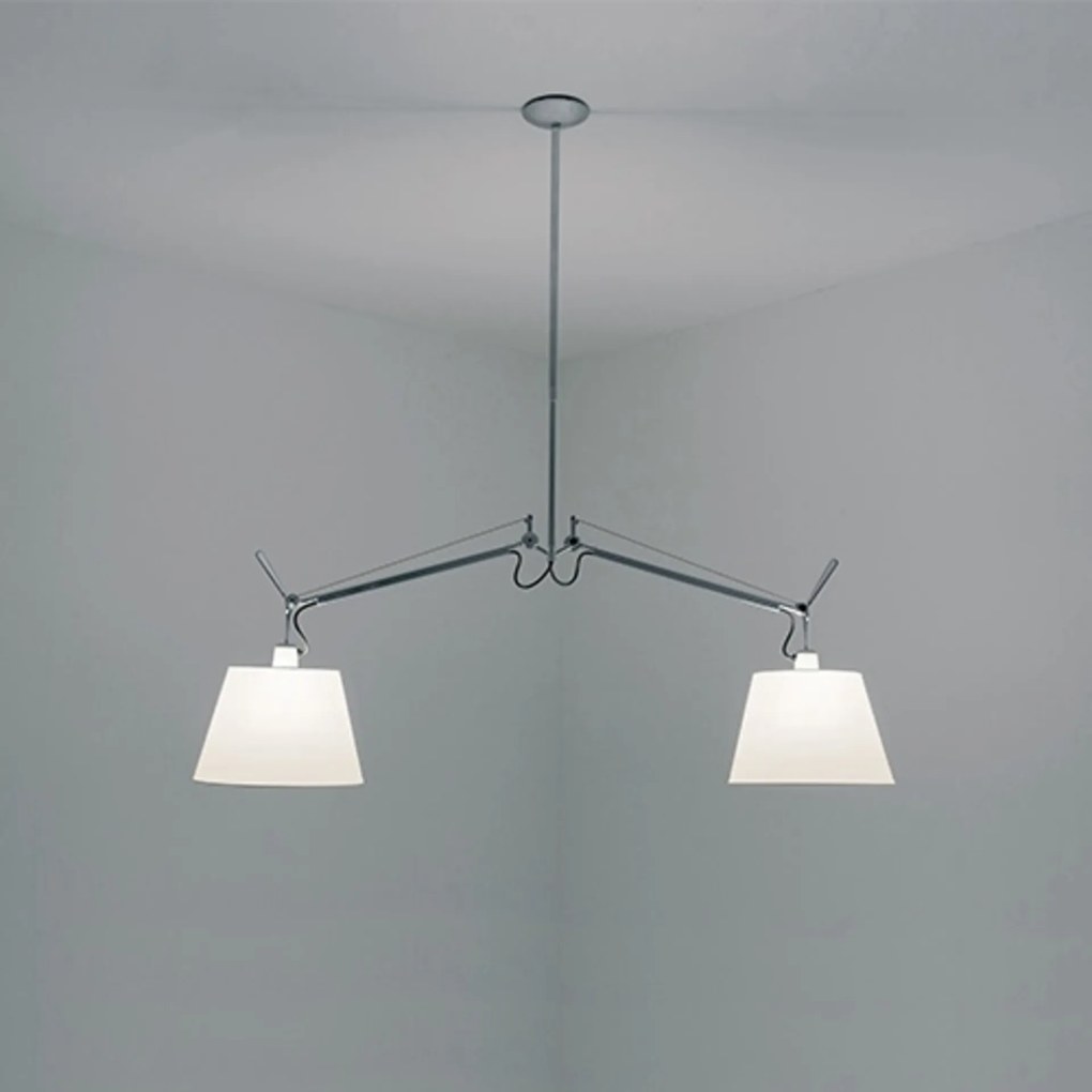 Artemide Tolomeo függeszték ernyő nélkül, alumínium, 2x E27, 130cm
