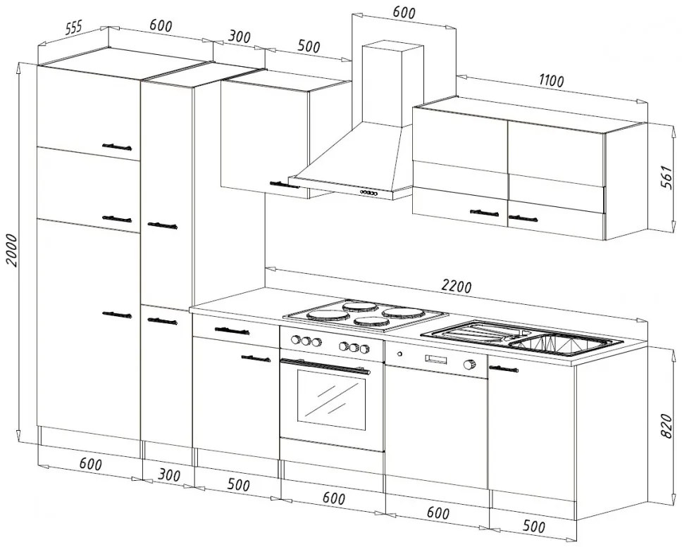 Hagen310 konyhabútor Sonoma - Fekete N