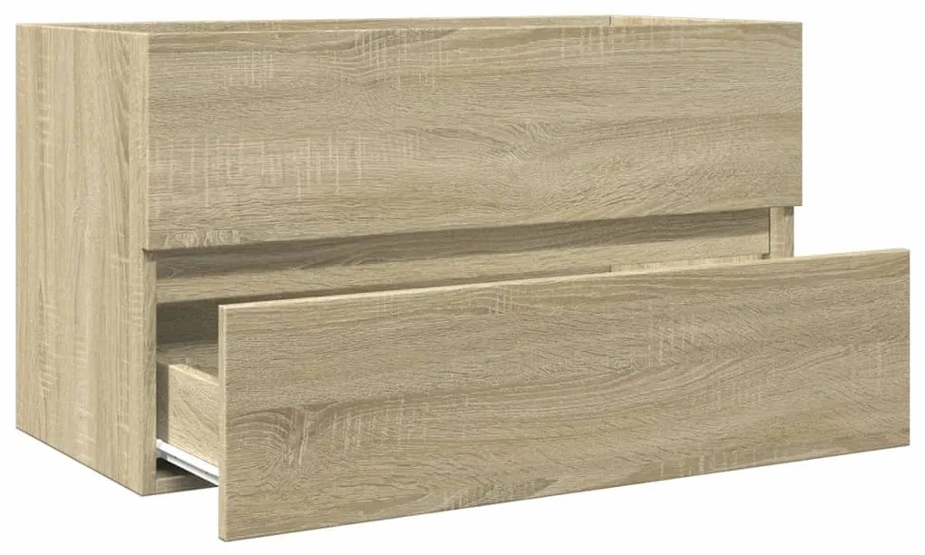 sonoma tölgy színű szerelt fa mosdószekrény 80 x 38,5 x 45 cm