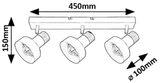 Rabalux 73057 - Spotlámpa SASKIA 3xE14/15W/230V