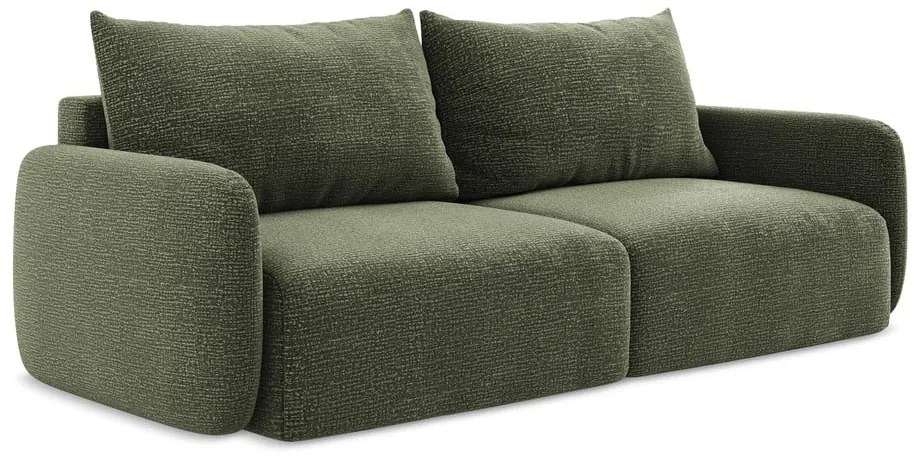 Zöld kinyitható-tárolóhelyes kanapé 238 cm Kalena – Makamii