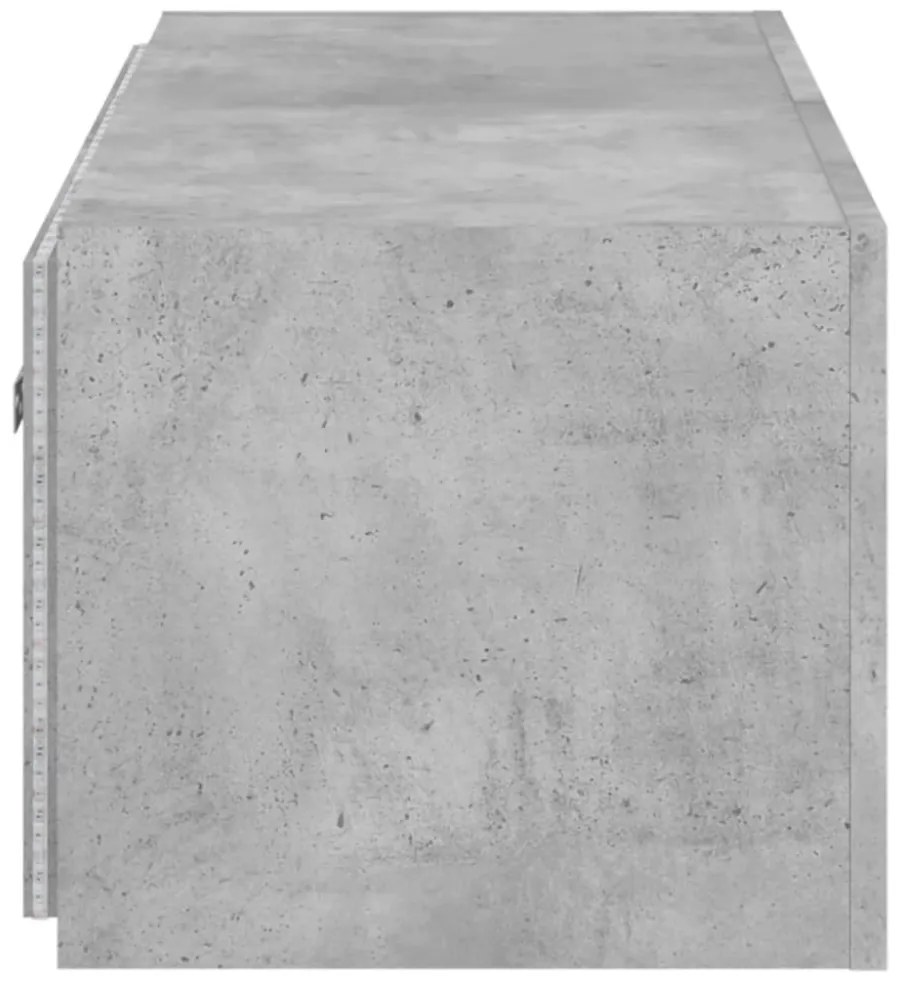 betonszürke falra szerelhető TV-szekrény LED-del 80x35x31 cm