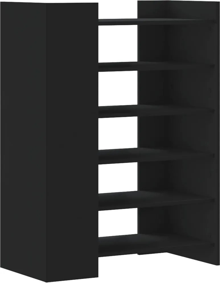 vidaXL fekete szerelt fa cipőszekrény 74,5 x 37,5 x 100 cm