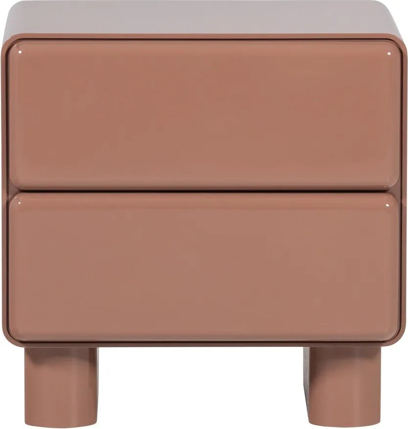 Rózsaszín fényes éjjeliszekrény Lustra – WOOOD