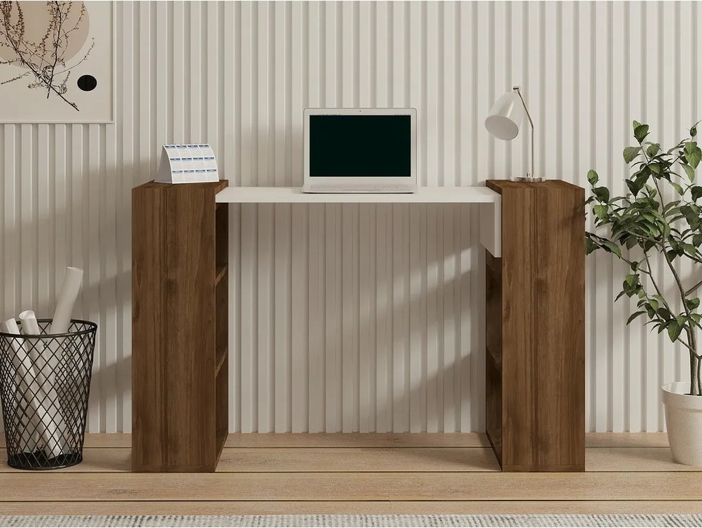 Handy Walnut and White íróasztal