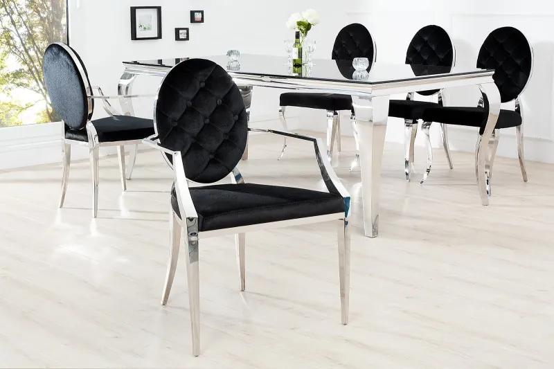 Étkező szék Modern barokk fekete karfákkal