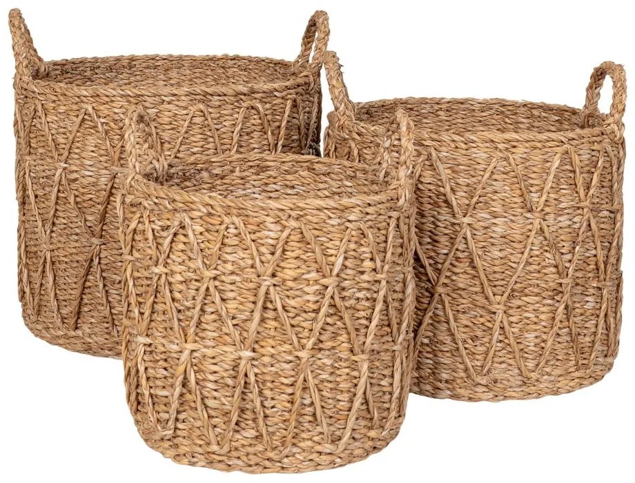 Tengerifű tárolókosár szett 3 db-os ø 32x30 cm Krabi – House Nordic