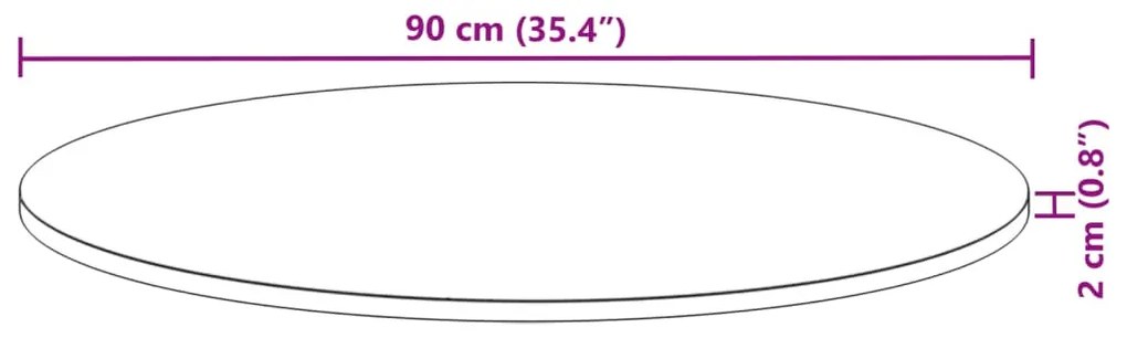 kerek tömör akácfa asztallap Ø90 x 2 cm