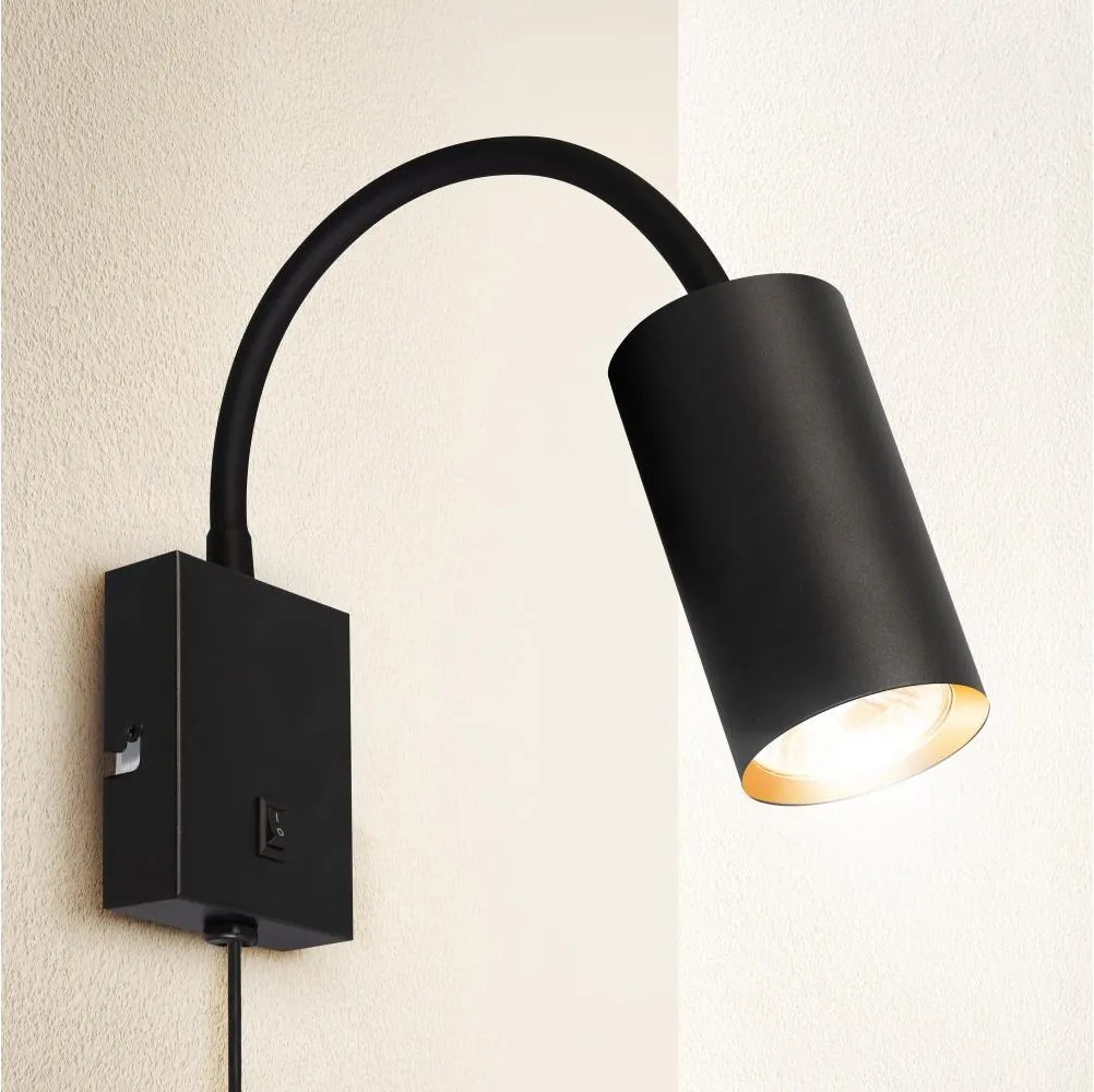 Brilagi - Állítható fali lámpa SELE 1xGU10/30W/230V fekete/arany