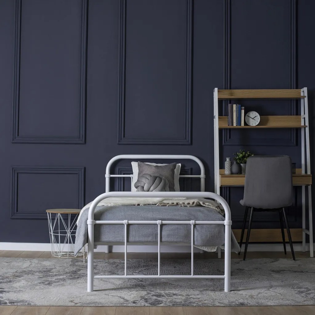 Ágy 90x200 cm fehér színben – PABLO