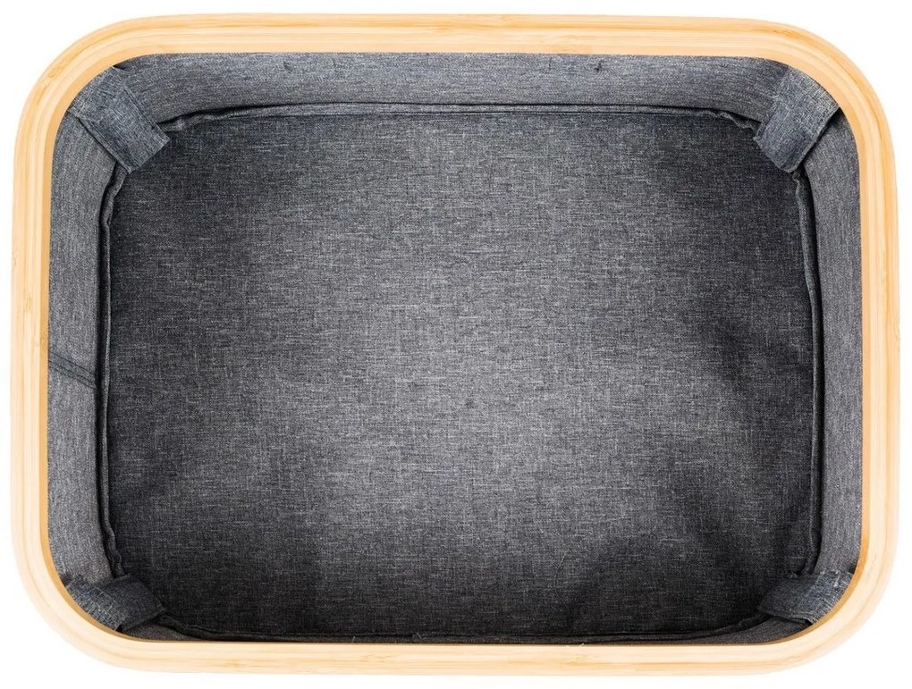 G21 tárolódoboz 40 x 30 x 15 cm, bambusz, fedéllel, szürke