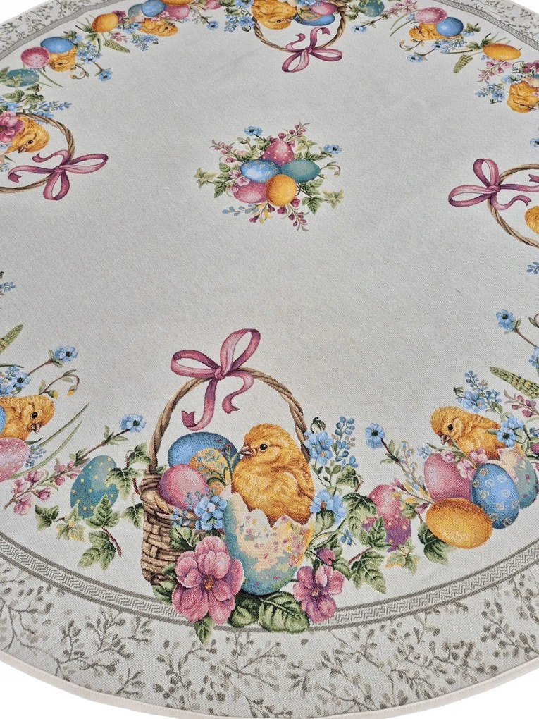 140 cm Abrosz Húsvéti kerek gobelin szilárd anyag Különböző Minták