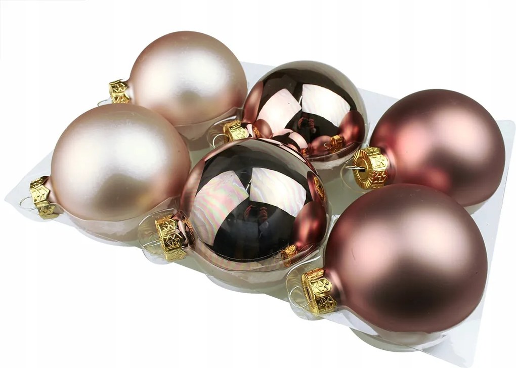 Üveg Bombák Üveg Bomba 8cm 6db Rose Gold