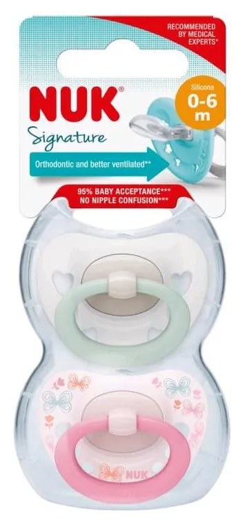 Baba cumi NUK Signature 0-6h 2 db lány