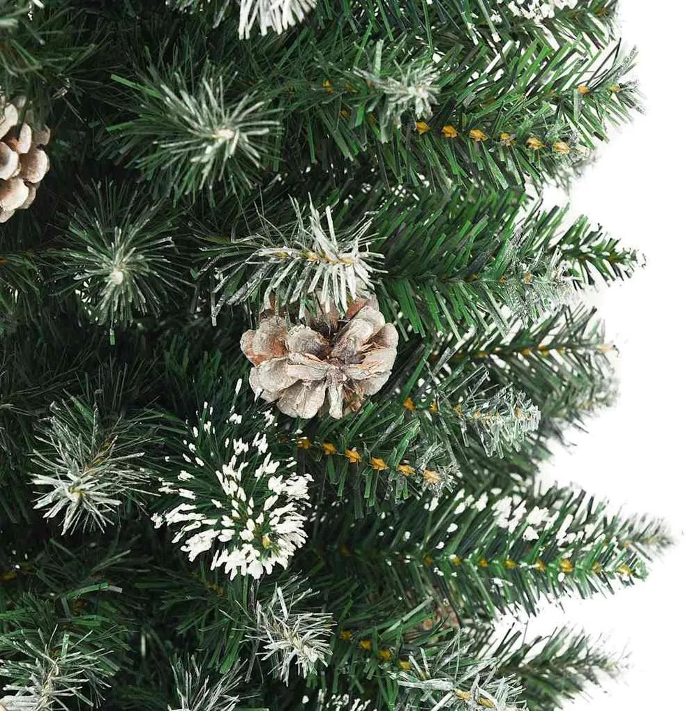 Mű Karcsú Karácsonyi Fa 300 LED-del Zöld és fehér 210 cm