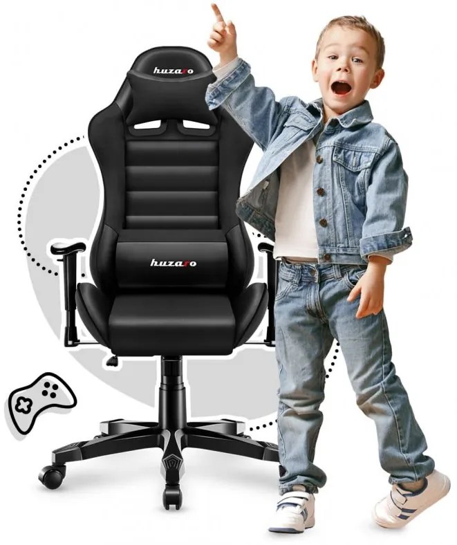 Ergonomikus fekete gamer szék tinédzsereknek