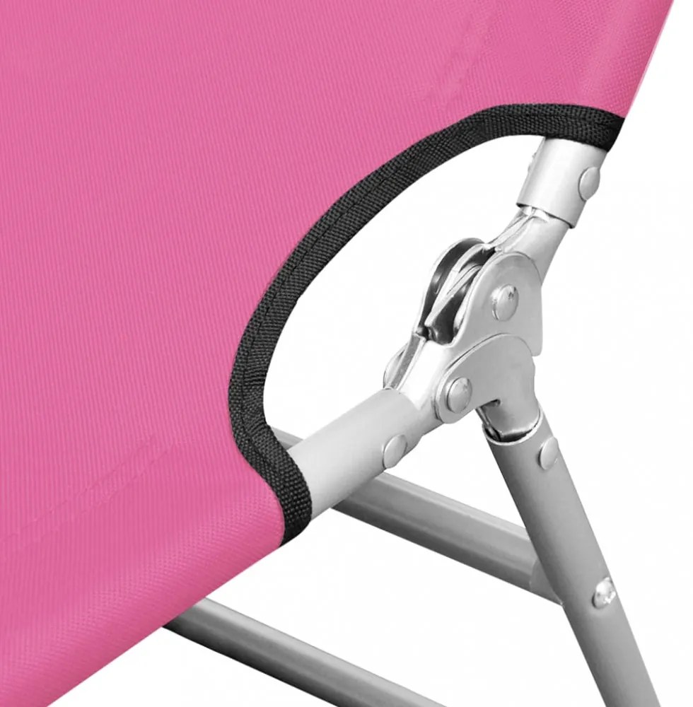 magenta színű acél összecsukható napozóágy fejpárnával