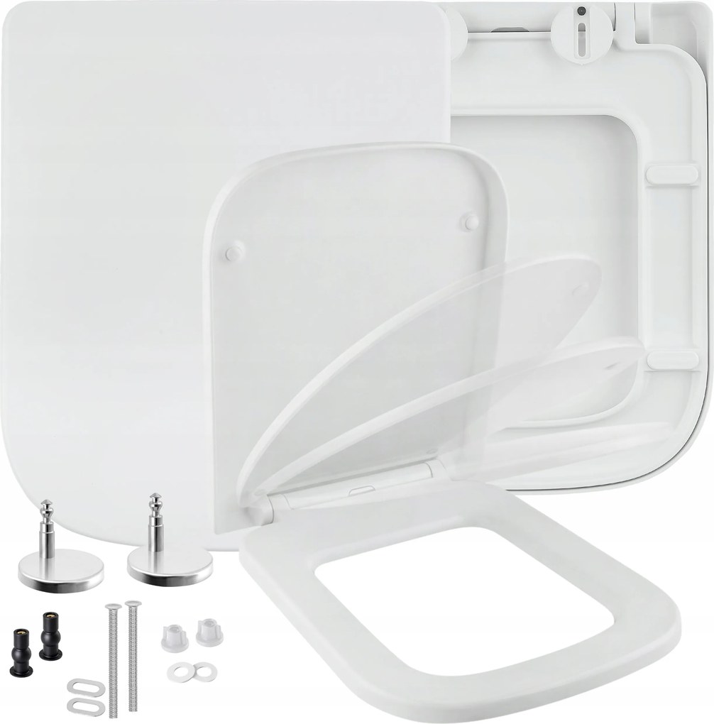 WC-ülőke Szabadon álló Duroplast Univerzális Kemény Kivehető Fehér