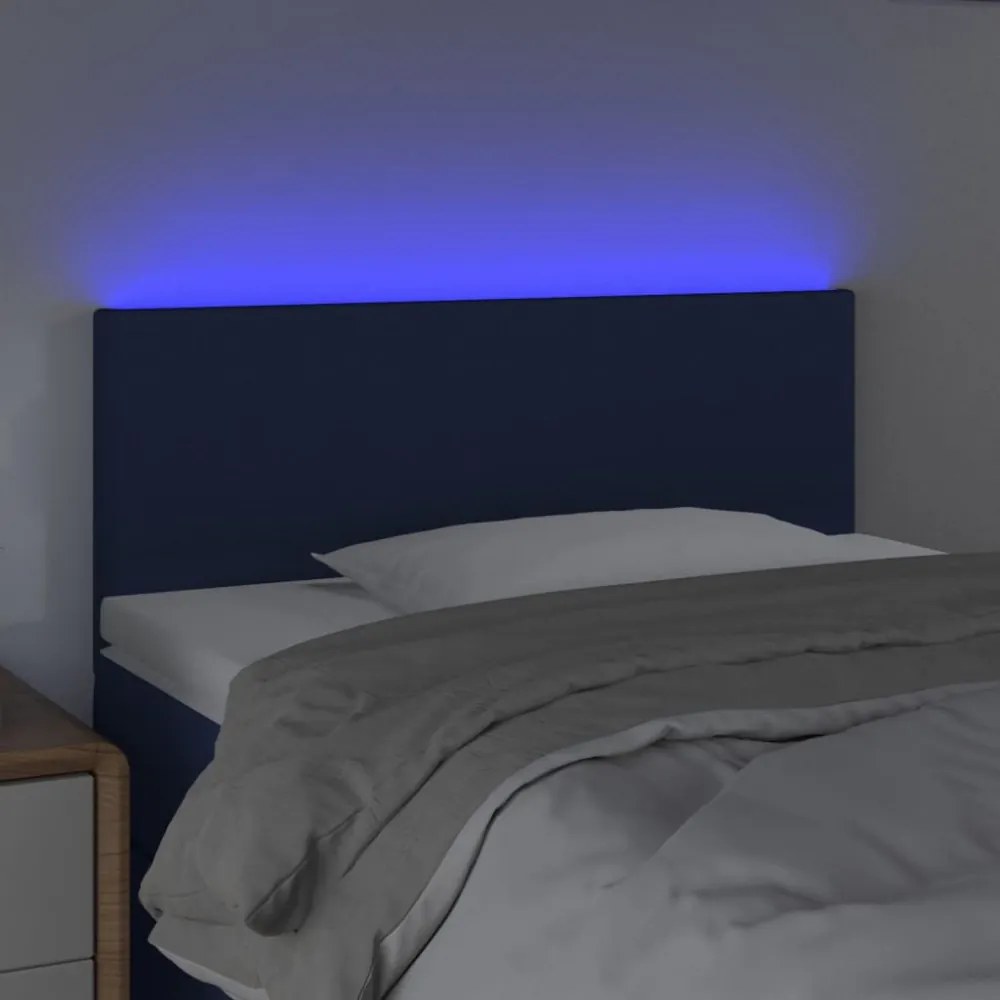 kék szövet LED-es fejtámla 100x5x78/88 cm