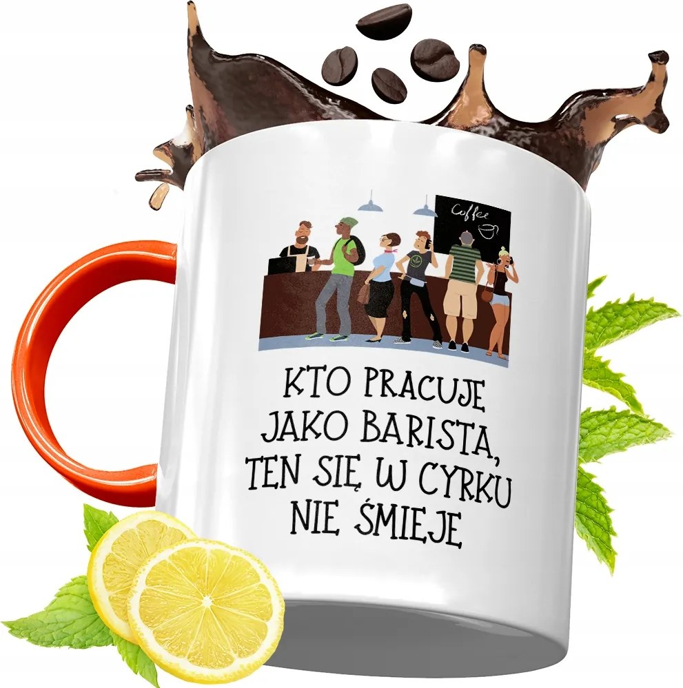 Narancssárga Bögre Baristáknak Ajándék fényképes nyomtatással