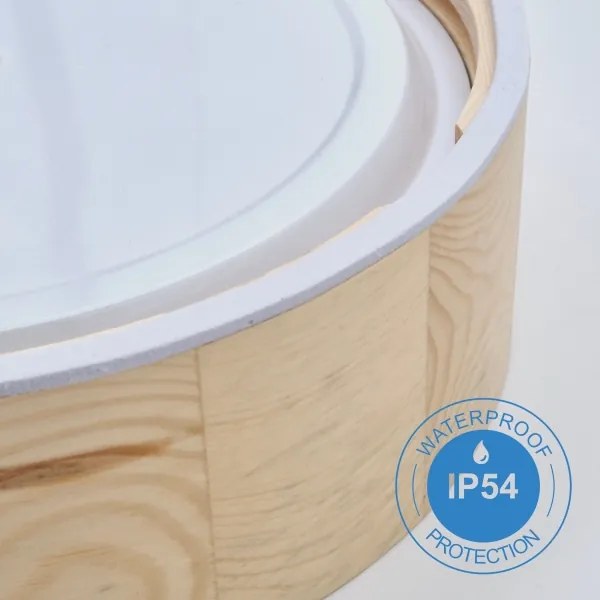 Fürdőszobai mennyezeti lámpa NATURAL 3xE27/15W/230V IP54 fenyő 37 cm