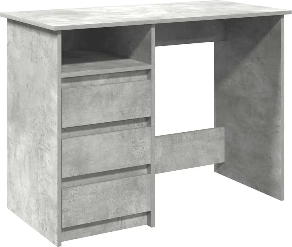 vidaXL betonszürke szerelt fa íróasztal 102x50x75 cm