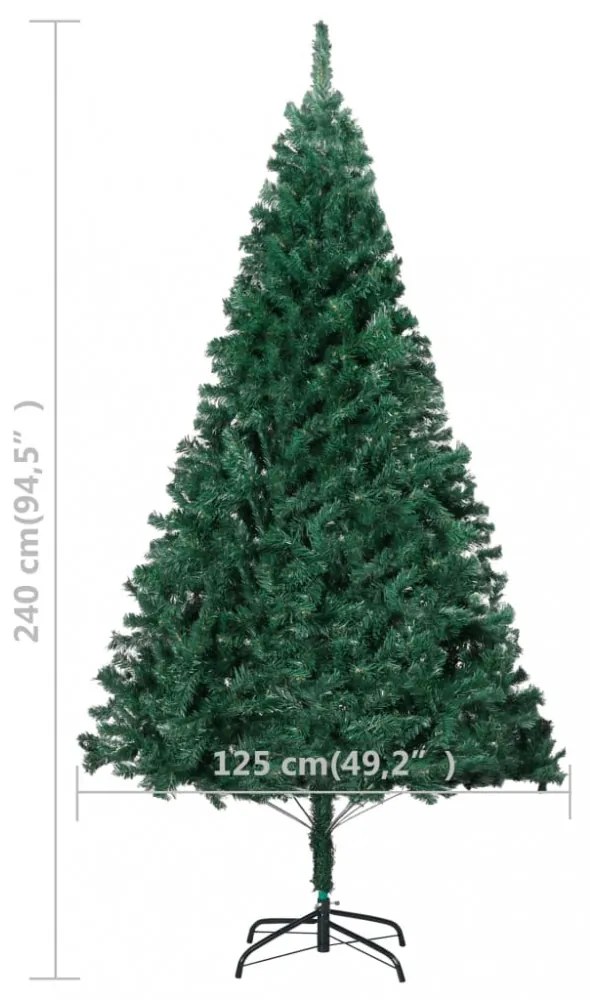 zöld PVC műkarácsonyfa vastag ágakkal 240 cm
