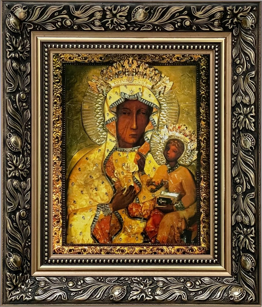 Vászonkép 35x30 Szűz Mária Arany Díszített Keret